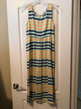 Anthropologie Striped Sleeveless Dress in Mint, Peach & Navy